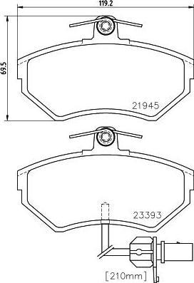 Hella 8DB 355 018-451 комплект тормозных колодок, дисковый тормоз на AUDI A4 Avant (8D5, B5)