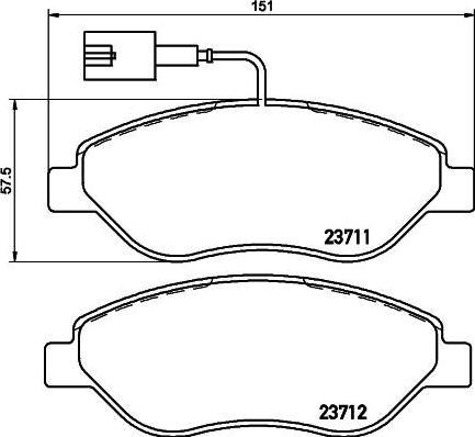 Hella 8DB 355 018-841 комплект тормозных колодок, дисковый тормоз на FIAT STILO (192)