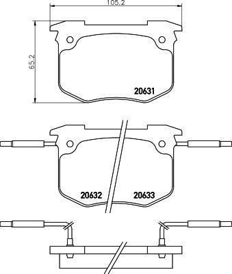 Hella 8DB 355 018-901 комплект тормозных колодок, дисковый тормоз на PEUGEOT 505 Break (551D)
