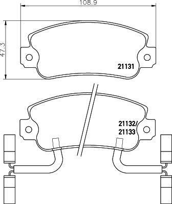 Hella 8DB 355 018-931 комплект тормозных колодок, дисковый тормоз на ALFA ROMEO ARNA (920)