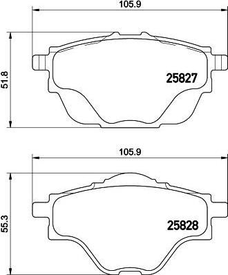 Hella 8DB 355 021-001 комплект тормозных колодок, дисковый тормоз на PEUGEOT 308 SW II