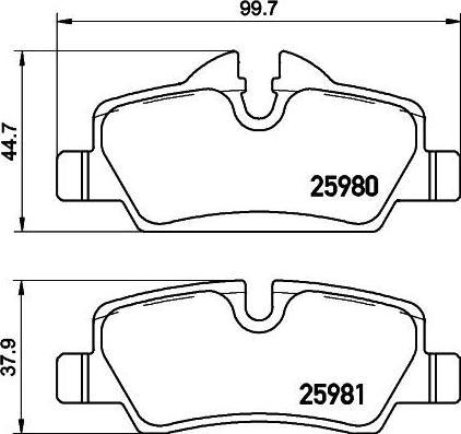 Hella 8DB 355 021-481 комплект тормозных колодок, дисковый тормоз на MINI MINI (F56)