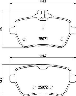 Hella 8DB 355 021-511 комплект тормозных колодок, дисковый тормоз на MERCEDES-BENZ S-CLASS кабрио (A217)