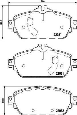 Hella 8DB 355 021-541 комплект тормозных колодок, дисковый тормоз на MERCEDES-BENZ C-CLASS T-Model (S205)