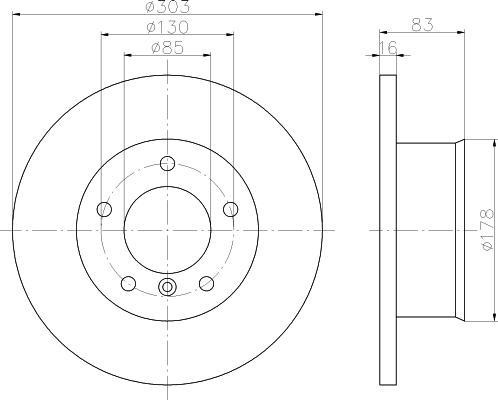 Hella 8DD 355 100-391 тормозной диск на PUCH G-MODELL (W 461)