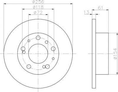 Hella 8DD 355 100-701 тормозной диск на FIAT DUCATO Panorama (280)