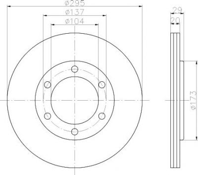 Hella 8DD 355 101-191 тормозной диск на NISSAN PATROL III/2 Hardtop (K260)