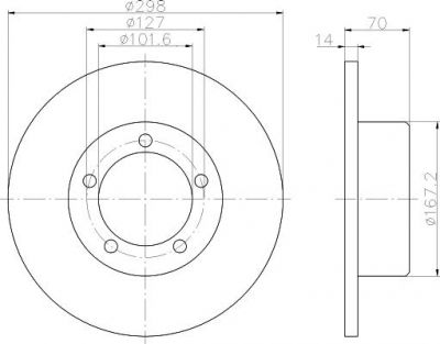 Hella 8DD 355 101-591 тормозной диск на LAND ROVER DEFENDER Station Wagon (LD)