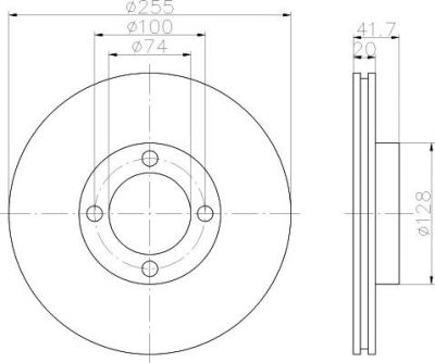 Hella 8DD 355 101-841 тормозной диск на TOYOTA LITEACE фургон (CM3_V, KM3_V)