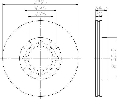 Hella 8DD 355 101-991 тормозной диск на MAZDA 626 II (GC)