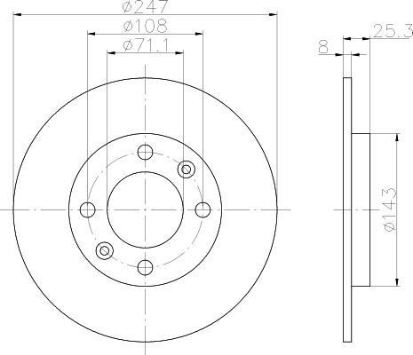 Hella 8DD 355 102-511 тормозной диск на PEUGEOT 306 (7B, N3, N5)