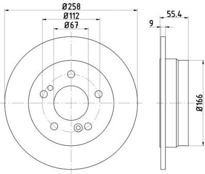 Hella 8DD 355 102-991 тормозной диск на MERCEDES-BENZ C-CLASS (W202)
