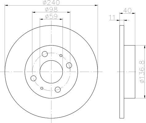 Hella 8DD 355 103-151 тормозной диск на ALFA ROMEO 146 (930)