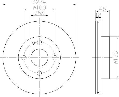 Hella 8DD 355 103-171 тормозной диск на MAZDA 323 C IV (BG)