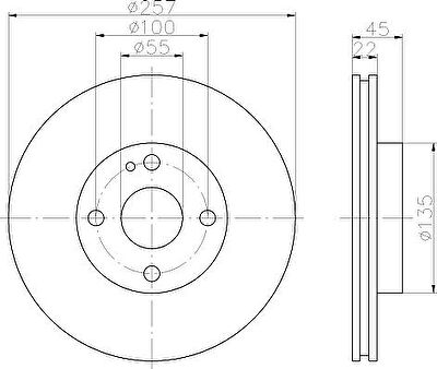 Hella 8DD 355 103-181 тормозной диск на MAZDA 323 C IV (BG)
