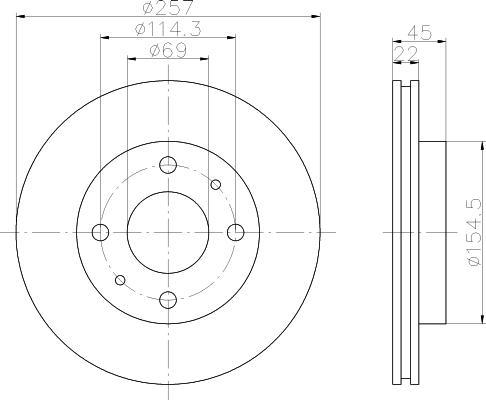 Hella 8DD 355 103-291 тормозной диск на HYUNDAI SONATA II (Y-2)