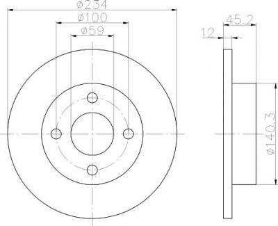 Hella 8DD 355 103-341 тормозной диск на NISSAN MICRA II (K11)