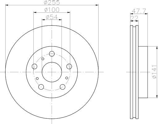 Hella 8DD 355 103-581 тормозной диск на TOYOTA CAMRY Station Wagon (_V2_)