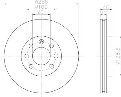 Hella 8DD 355 103-931 тормозной диск на VOLVO 460 L (464)