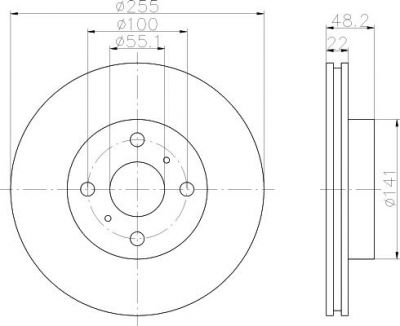 Hella 8DD 355 104-871 тормозной диск на TOYOTA COROLLA Wagon (__E11_)