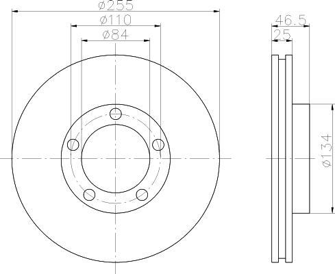 Hella 8DD 355 105-181 тормозной диск на TOYOTA HILUX II пикап (LN8_, RN5_, LN6_, YN6_, YN5_, LN5_, RN6_)