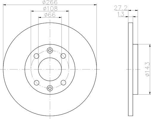 Hella 8DD 355 105-751 тормозной диск на PEUGEOT PARTNER фургон (5)