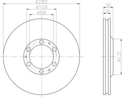 Hella 8DD 355 106-001 тормозной диск на OPEL FRONTERA B (6B_)