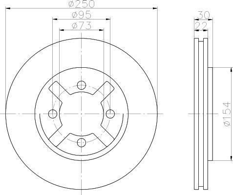 Hella 8DD 355 106-331 тормозной диск на NISSAN VANETTE автобус (C22)