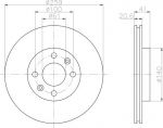 Hella 8DD 355 107-121 тормозной диск на RENAULT TWINGO II (CN0_)