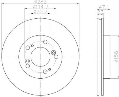 Hella 8DD 355 107-131 тормозной диск на HONDA CR-V I (RD)