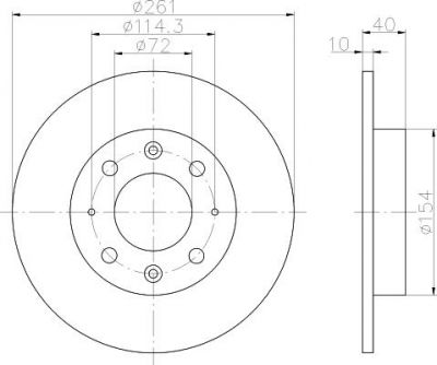 Hella 8DD 355 107-371 тормозной диск на KIA CARENS II (FJ)