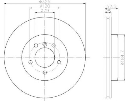 Hella 8DD 355 107-661 тормозной диск на 3 кабрио (E46)