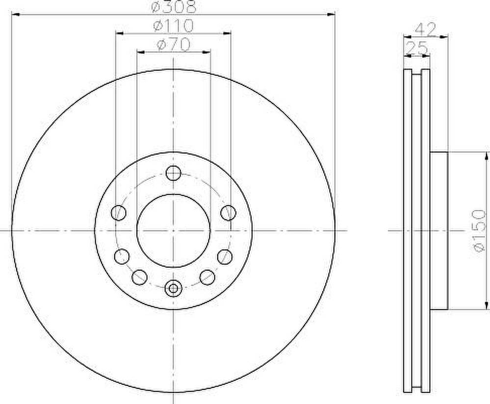 Hella 8DD 355 108-231 тормозной диск на OPEL ZAFIRA B Van