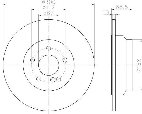 Hella 8DD 355 108-831 тормозной диск на MERCEDES-BENZ E-CLASS (W211)
