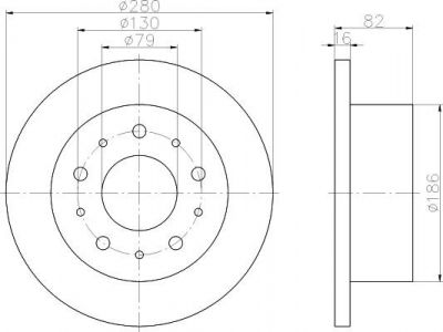Hella 8DD 355 108-971 тормозной диск на PEUGEOT BOXER автобус (230P)