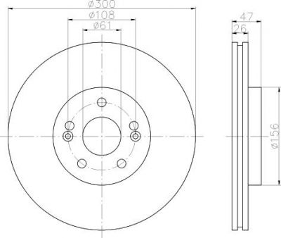 Hella 8DD 355 109-301 тормозной диск на RENAULT LAGUNA II (BG0/1_)