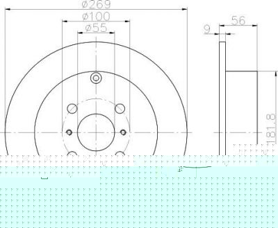 Hella 8DD 355 110-491 тормозной диск на TOYOTA MATRIX (ZZE13_)