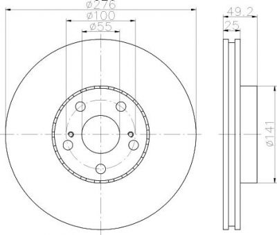 Hella 8DD 355 110-521 тормозной диск на TOYOTA AVENSIS (_T22_)
