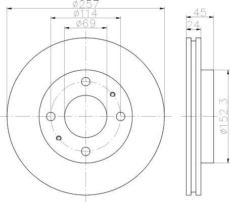 Hella 8DD 355 110-931 тормозной диск на HYUNDAI SONATA IV (EF)