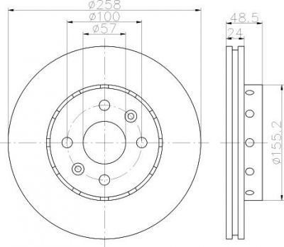 Hella 8DD 355 110-961 тормозной диск на KIA SHUMA II (FB)