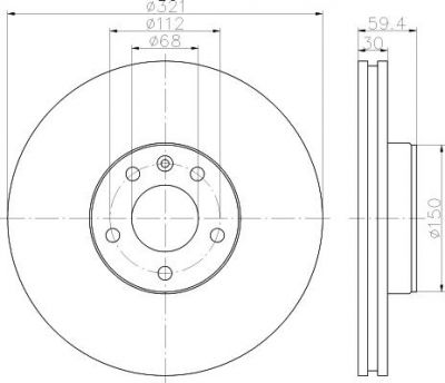 Hella 8DD 355 111-131 тормозной диск на AUDI A6 Allroad (4FH, C6)