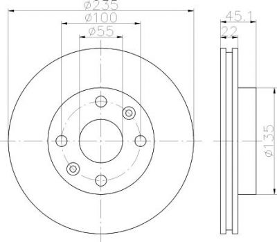 Hella 8DD 355 111-441 тормозной диск на KIA RIO универсал (DC)