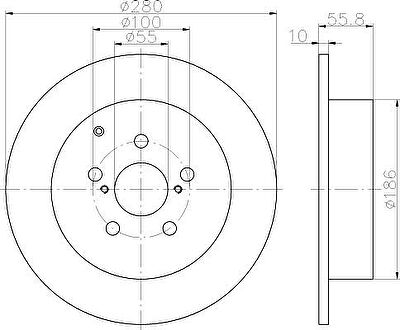 Hella 8DD 355 111-671 тормозной диск на TOYOTA AVENSIS (T25_)