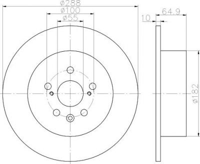 Hella 8DD 355 111-691 тормозной диск на TOYOTA AVENSIS (_T22_)