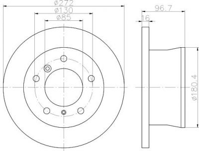 Hella 8DD 355 111-901 тормозной диск на VW LT 28-46 II c бортовой платформой/ходовая часть (2DC, 2DF, 2