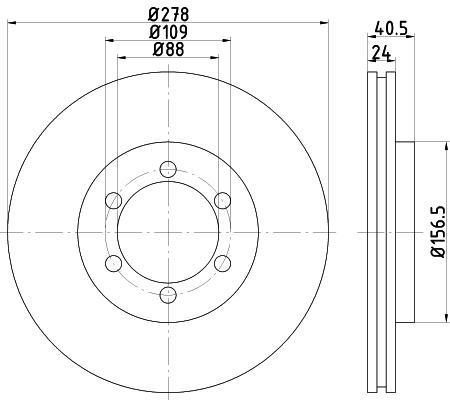Hella 8DD 355 111-991 тормозной диск на SSANGYONG MUSSO (FJ)