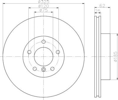 Hella 8DD 355 112-231 тормозной диск на X3 (E83)