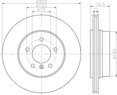 Hella 8DD 355 112-251 тормозной диск на X3 (E83)