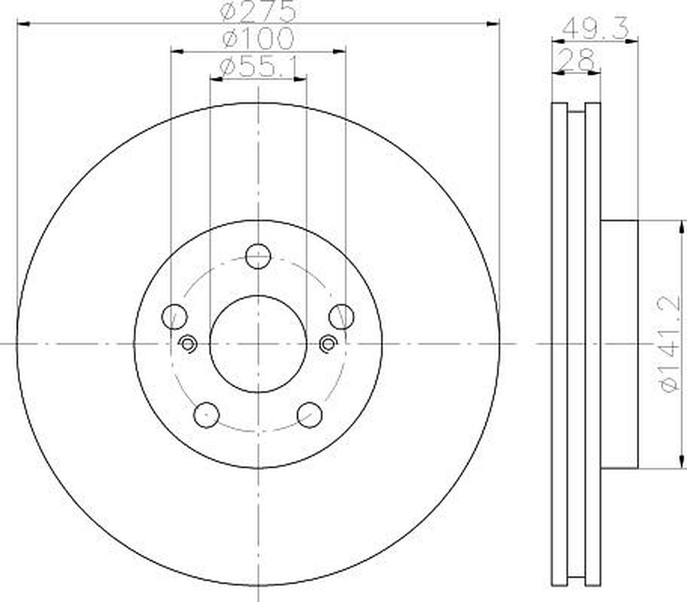 Hella 8DD 355 112-331 тормозной диск на TOYOTA AVENSIS (_T22_)
