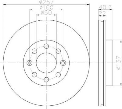 Hella 8DD 355 112-581 тормозной диск на OPEL CORSA E Van